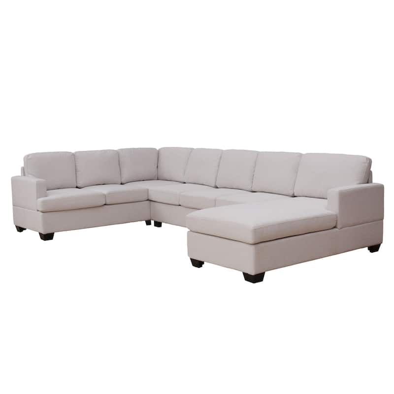 7 Seats Modern Large Upholstered UShape Sectional Sofa, Extra Wide
